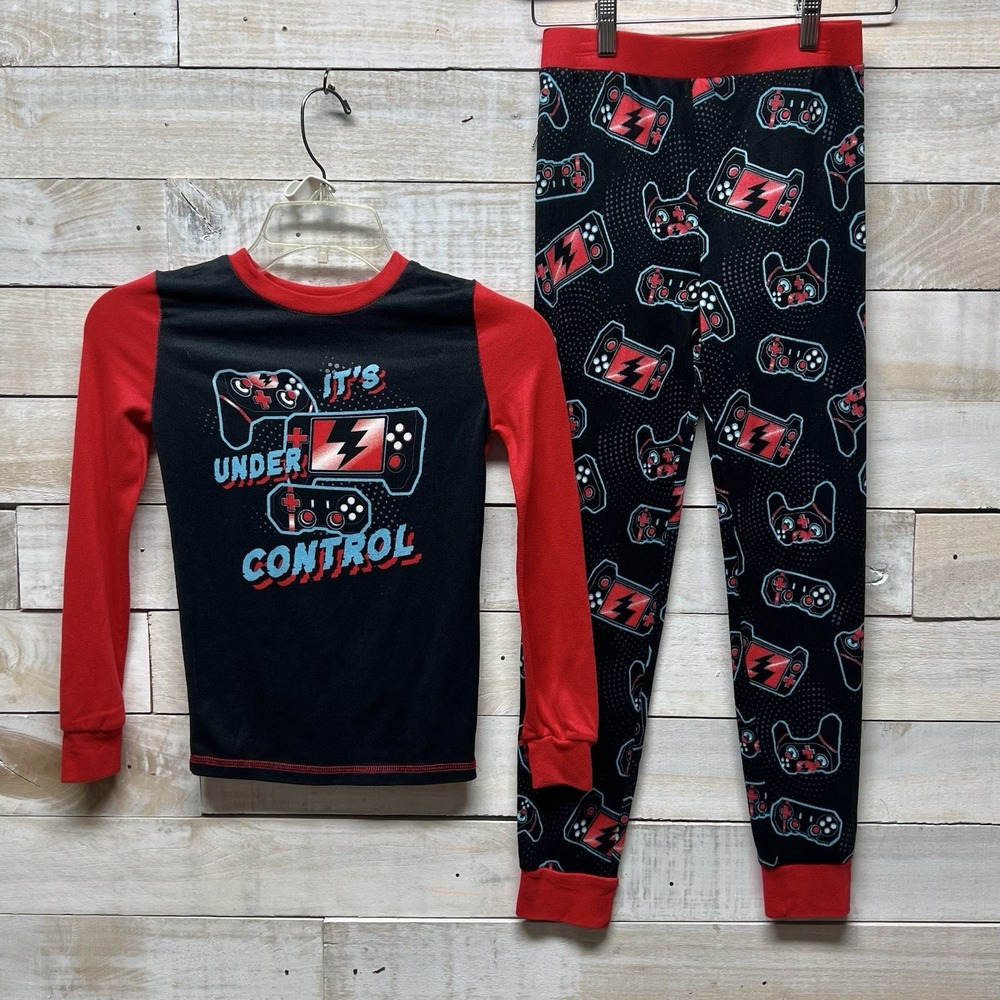 Cuddl Duds Pajamas Boys‎ 10 Red Black Gamer Gaming Its Under Control